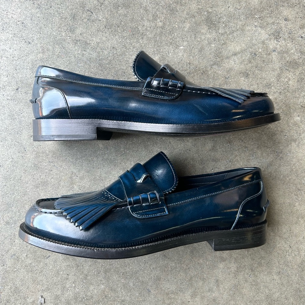 Burberry Blue Leather Loafers